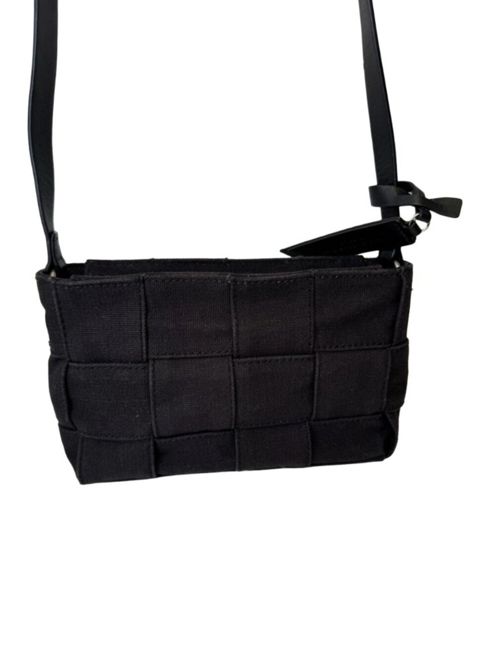 Lucky Brand Black Woven Crossbody Bag Patchwork Small Shoulder Purse